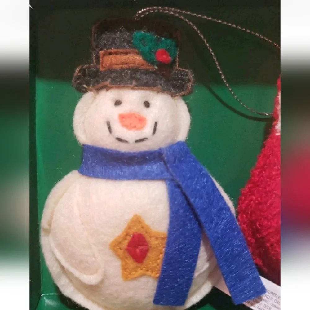 Vtg NIB Felt Christmas Ornaments Russ Berrie Barnes And Noble B Dalton Exclusive